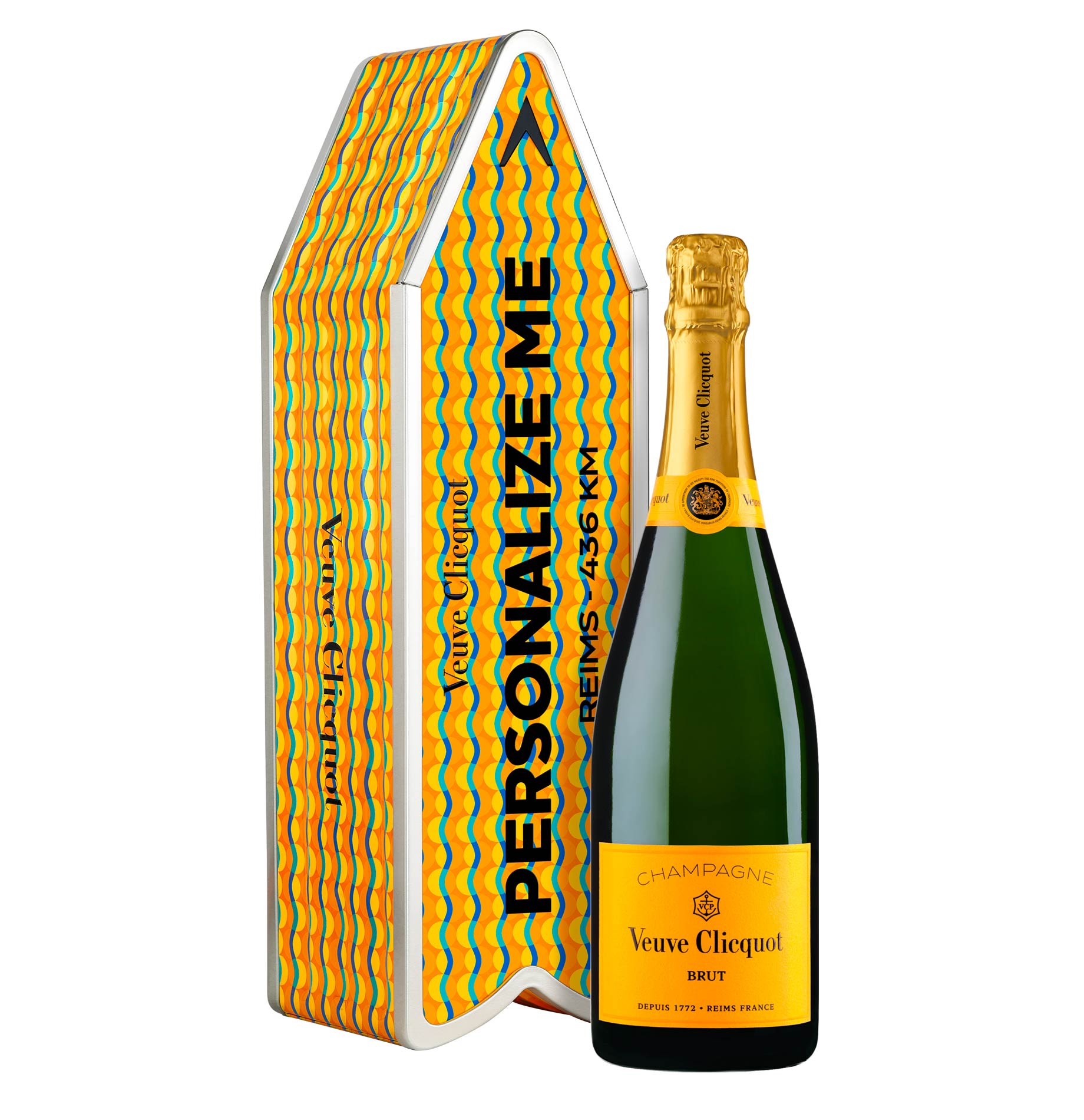 Champagne Brut Yellow Label "Sun Pattern Arrow by Yinka Ilori" - Veuve Clicquot (personalizzabile)