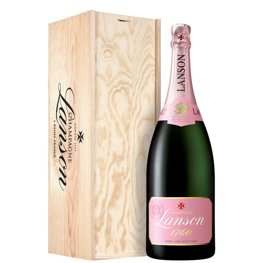 Champagne Brut Rosé AOC "Rose Label" Magnum - Lanson (cassetta di legno)