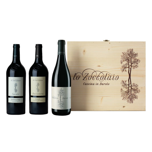 Langhe DOC “Baccanera” 2020 + Barbera d'Alba DOC "Suculé" 2020 + Barolo DOCG "Lo Zoccolaio" 2018 - Lo Zoccolaio - Lo Zoccolaio (cassettta di legno 3 bottiglie)